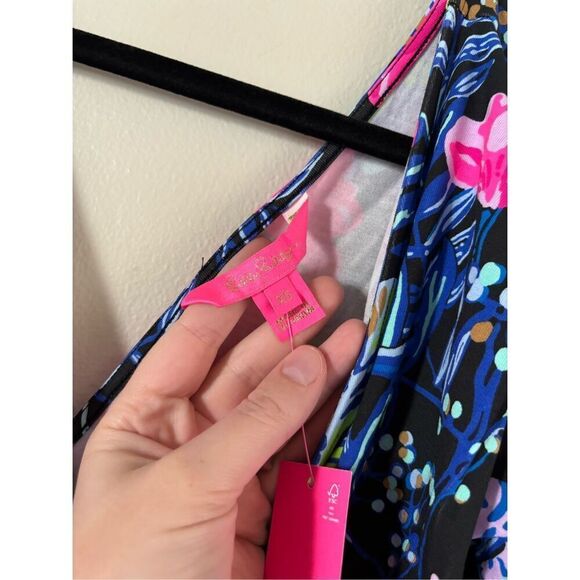 NWT Lilly Pulitzer Parigi Elbow Sleeve Midi Dress SZ XS Onyx Earned Stripes - Picture 6 of 12